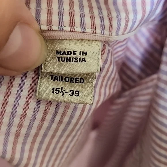 Burberry London Men's Plaid Purple Pink Button Down TailoredShirt Size 15.5/39